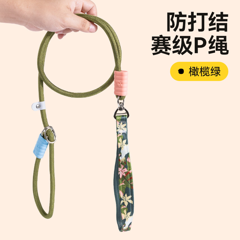 柒哦 小狗狗牵引绳防爆冲p绳狗链遛狗绳中大型犬柴犬柯基防挣脱拴狗绳