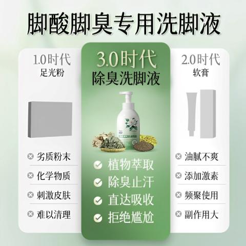 Poemoon 海盐氨基酸洗脚液杀菌除臭青少年儿童成人抗真菌除脚气持久抑菌 图片 11