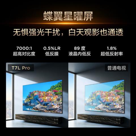 TCL 电视T7L Pro 98/85/75/65英寸QD-Mini LED 蝶翼星曜屏万象分区 图片 4