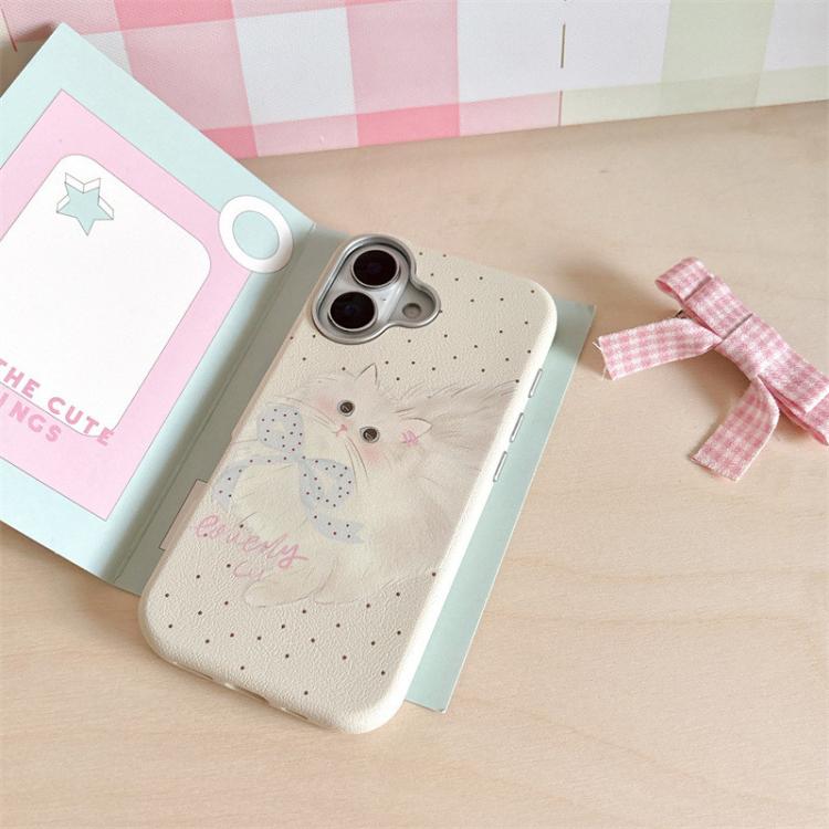 华夏方舟 蝴蝶结波点猫ins适用苹果17手机壳14保护套iPhone16promax防摔 图 2