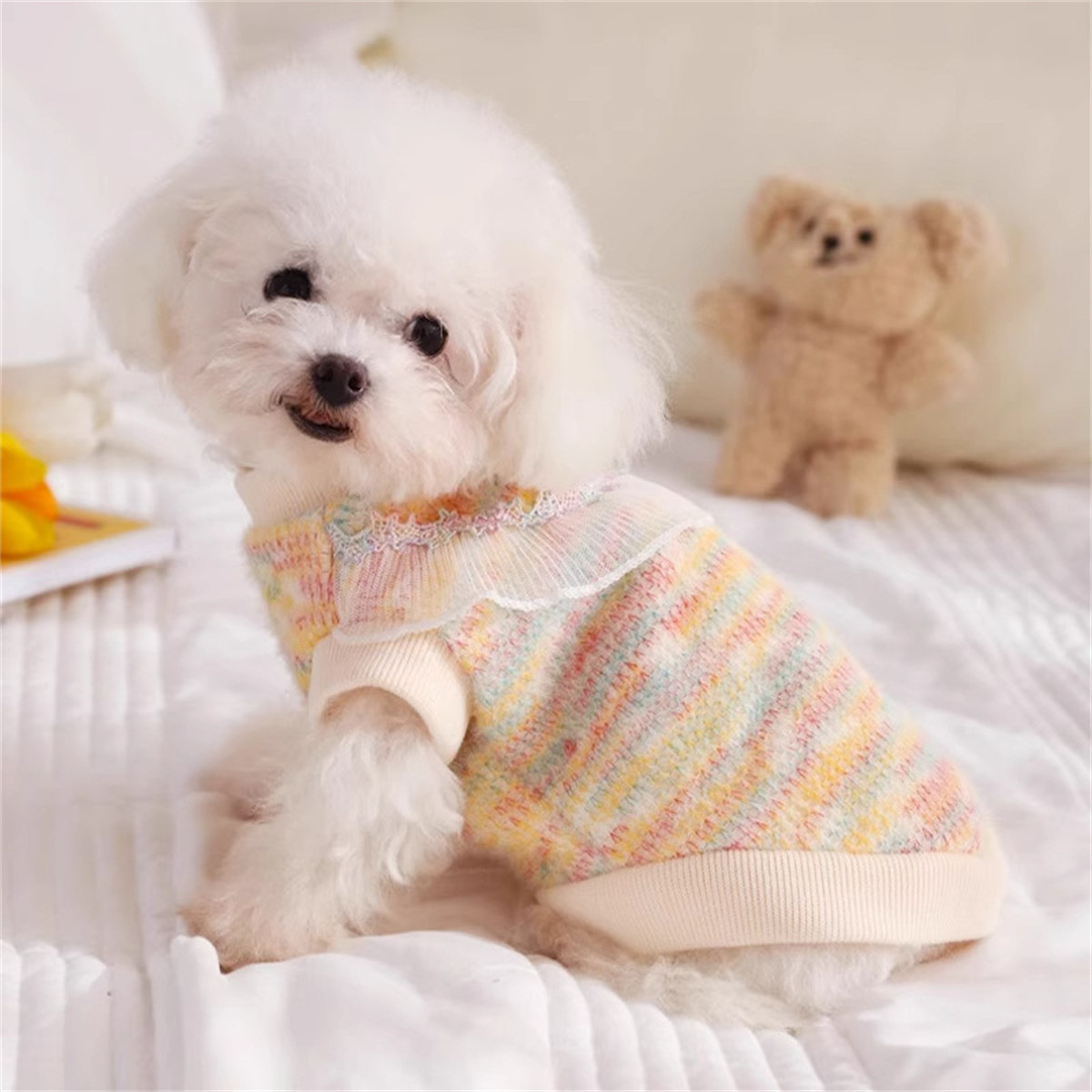 HOOPET 狗狗衣服秋天保暖毛衣小型犬泰迪比熊博美宠物秋季背心小狗秋冬装