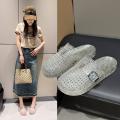 俞兆林 拖鞋女生夏季透明水晶简单闪闪平底镂空百搭包头凉拖 图片 7