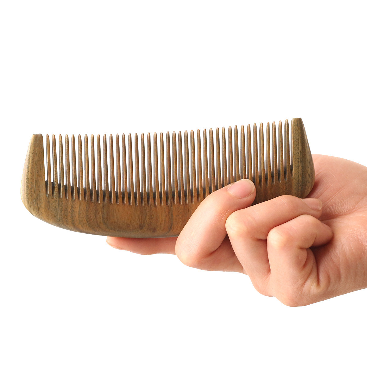 【清仓】绿檀密齿木梳 防静电穴位按摩梳 顺发梳长款密齿梳子