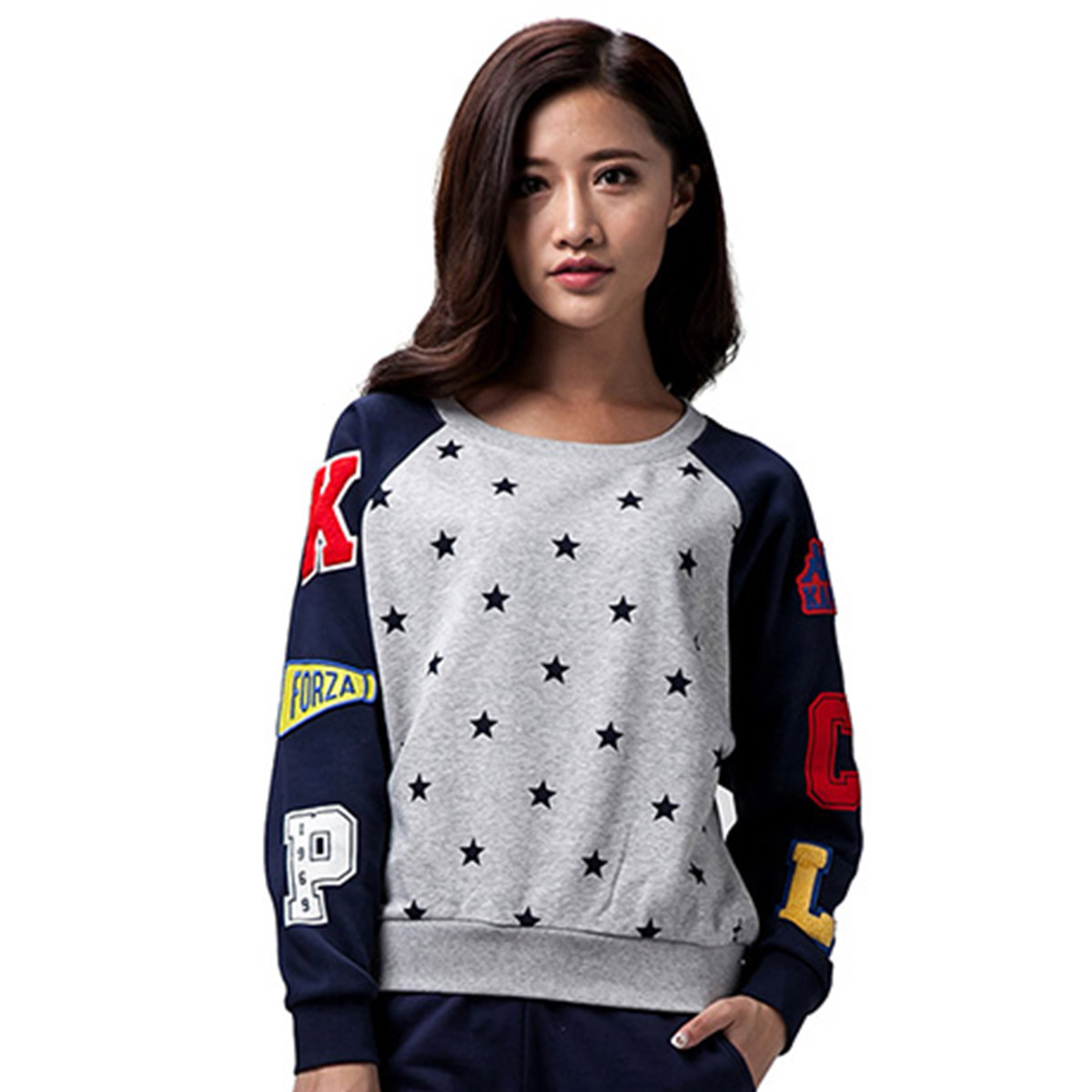 细腻透气 女款长袖卫衣 星星图案 卡帕kappa