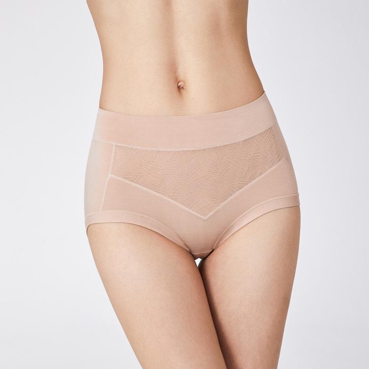 曼妮芬 【高腰轻收腹提臀】蕾丝女士内裤舒适亲肤透气高腰抑菌底档底裤女