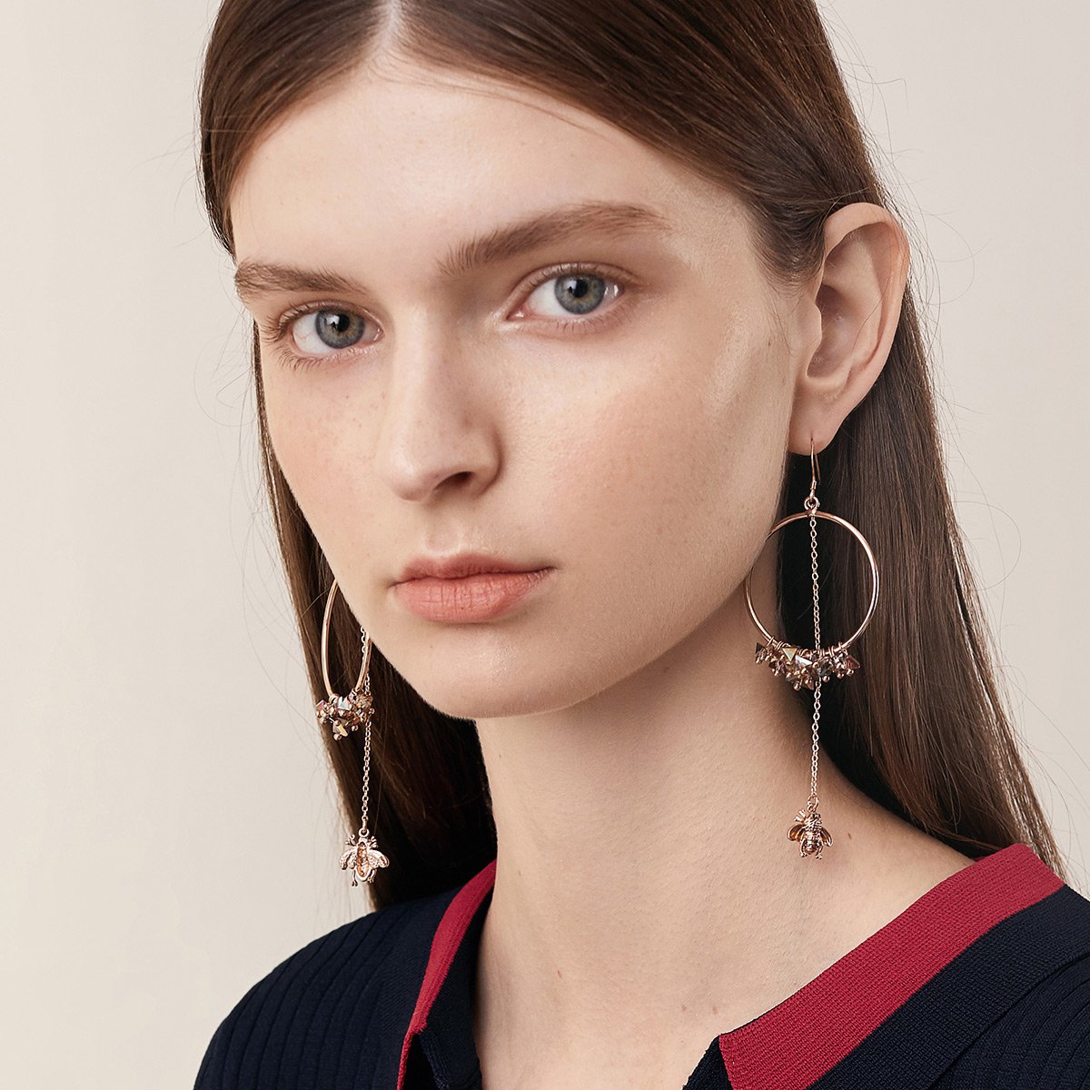 shes茜子特卖旗舰店shes茜子饰品水晶之约系列多面切割仿水晶耳环spe