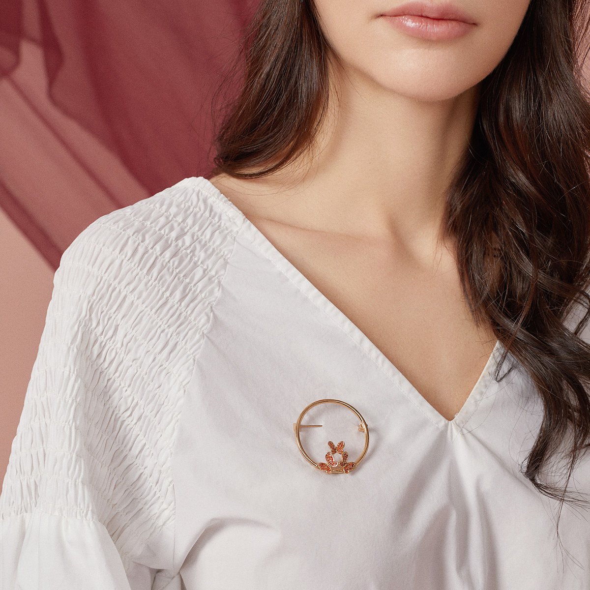 shes茜子饰品蝶梦缘系列蝴蝶共舞心形胸针