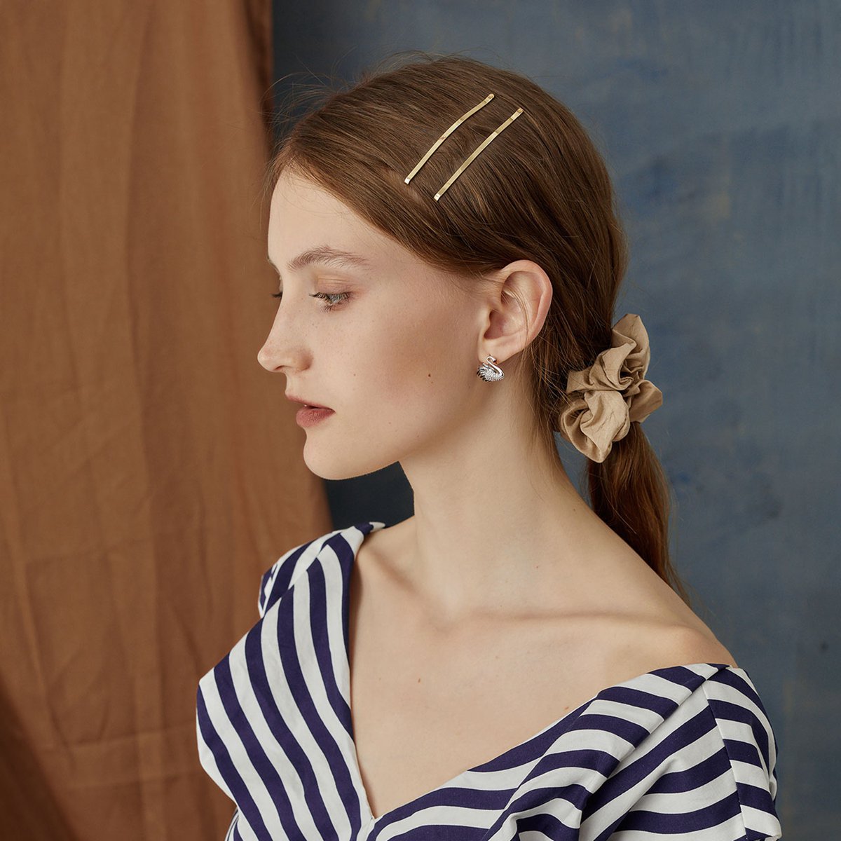 【专柜同步】shes茜子饰品光金岁月系列复古时尚女边夹