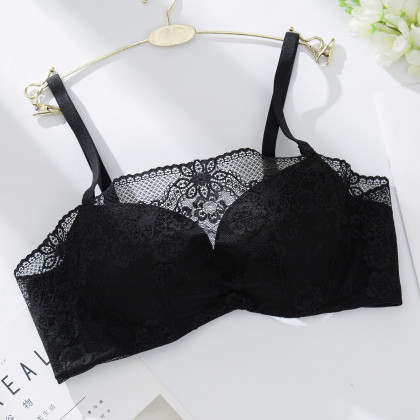 侧收上托性感蕾丝防走光聚拢文胸胸罩女士抹胸内衣