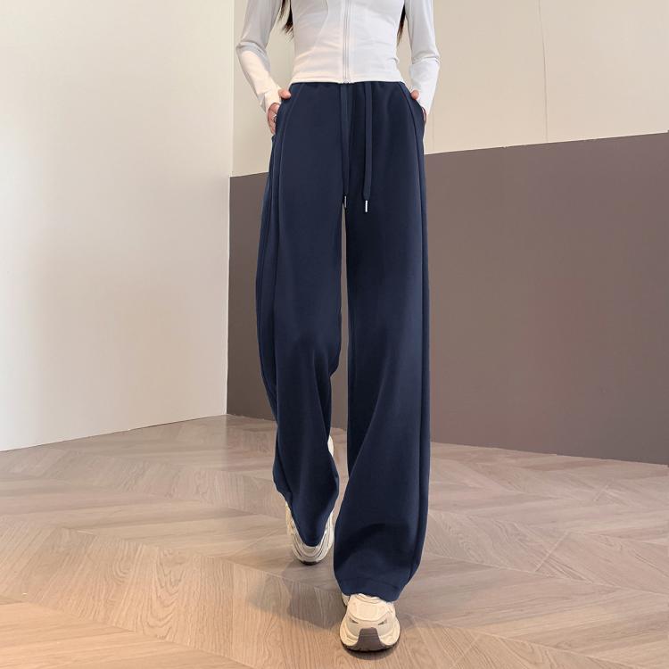 班尼路 窄版显瘦香蕉阔腿裤女秋季时尚百搭运动裤小个子高腰休闲直筒卫裤 图 5