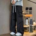班尼路 【褶皱工装裤】春秋青少年百搭宽松休闲直筒系带大口袋设计长裤潮 图片 1