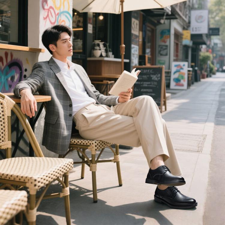 骆驼 【舒适耐磨】春男时尚英伦鞋商务正装休闲鞋孟克鞋商务正装鞋婚鞋