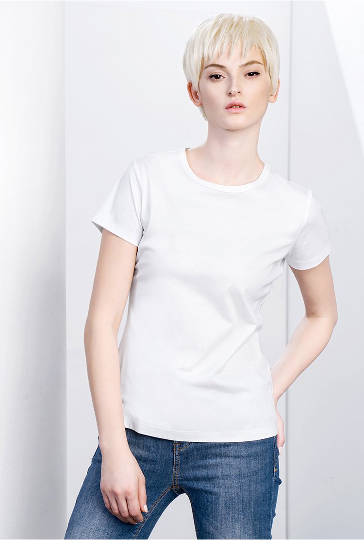 达丽坊 商品名称: 圆领简约百搭短袖t恤白色 商品分类: 女式t恤 系佑