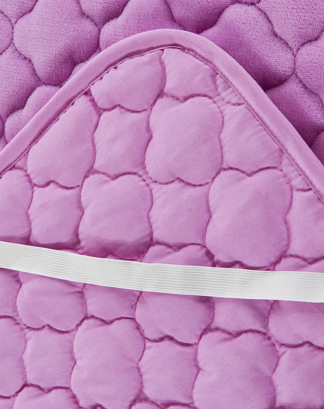 法莱绒保暖透气防滑床垫雪青紫