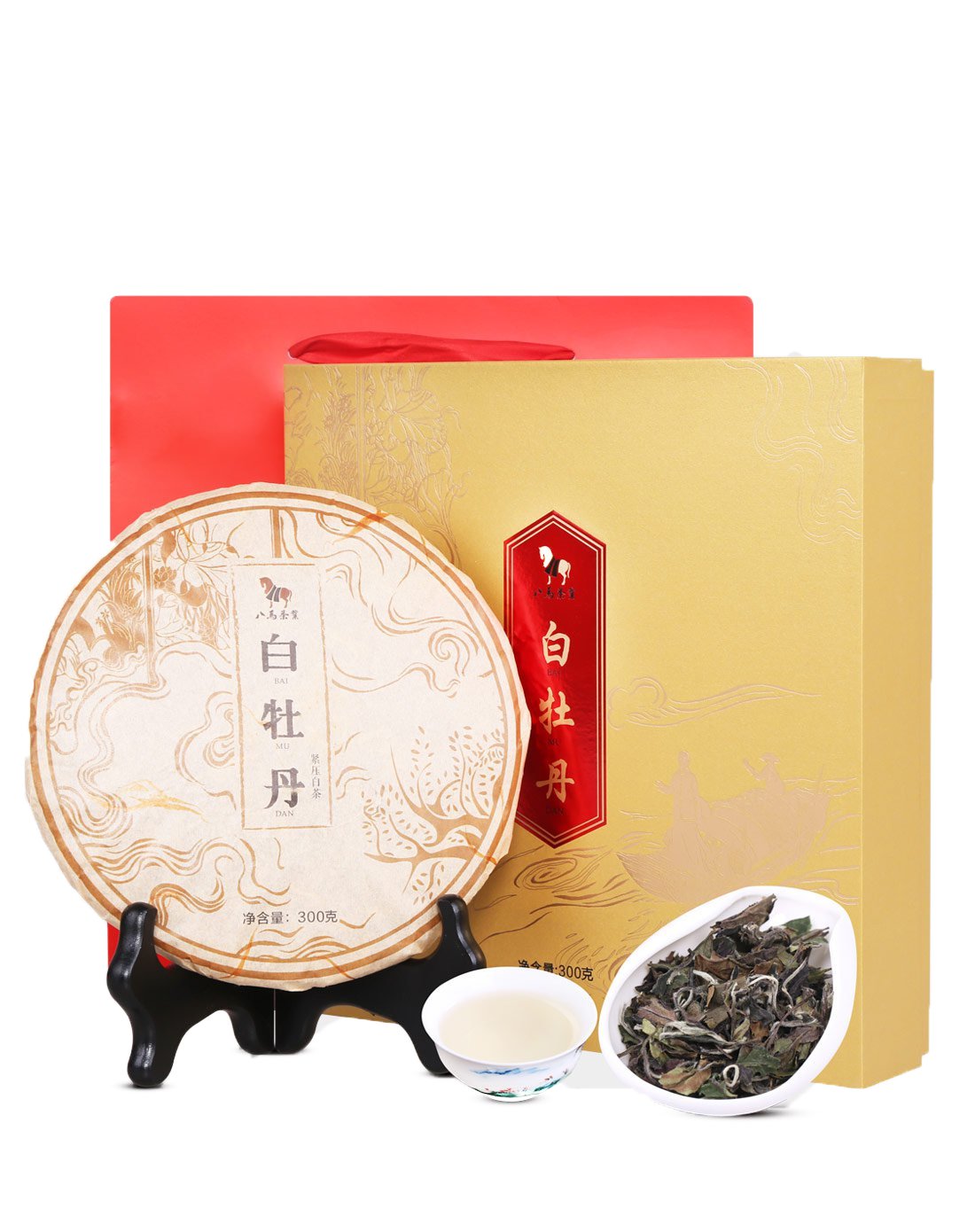 八马茶业茗品专场白茶白牡丹茶饼礼盒300g(配手袋)6924023356385_唯品