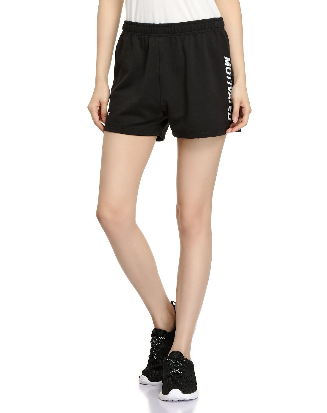 361° 柔软舒适 女款运动裤 综训系列女款针织短裤 碳黑 l