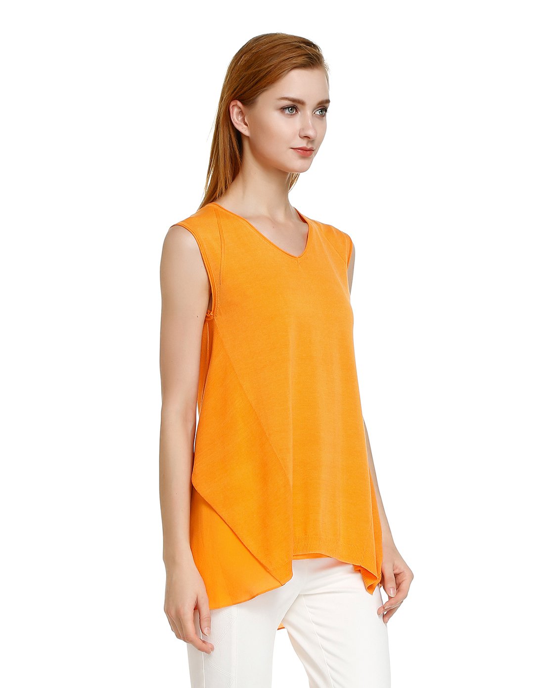 甜美淑女针织衫浅橙色