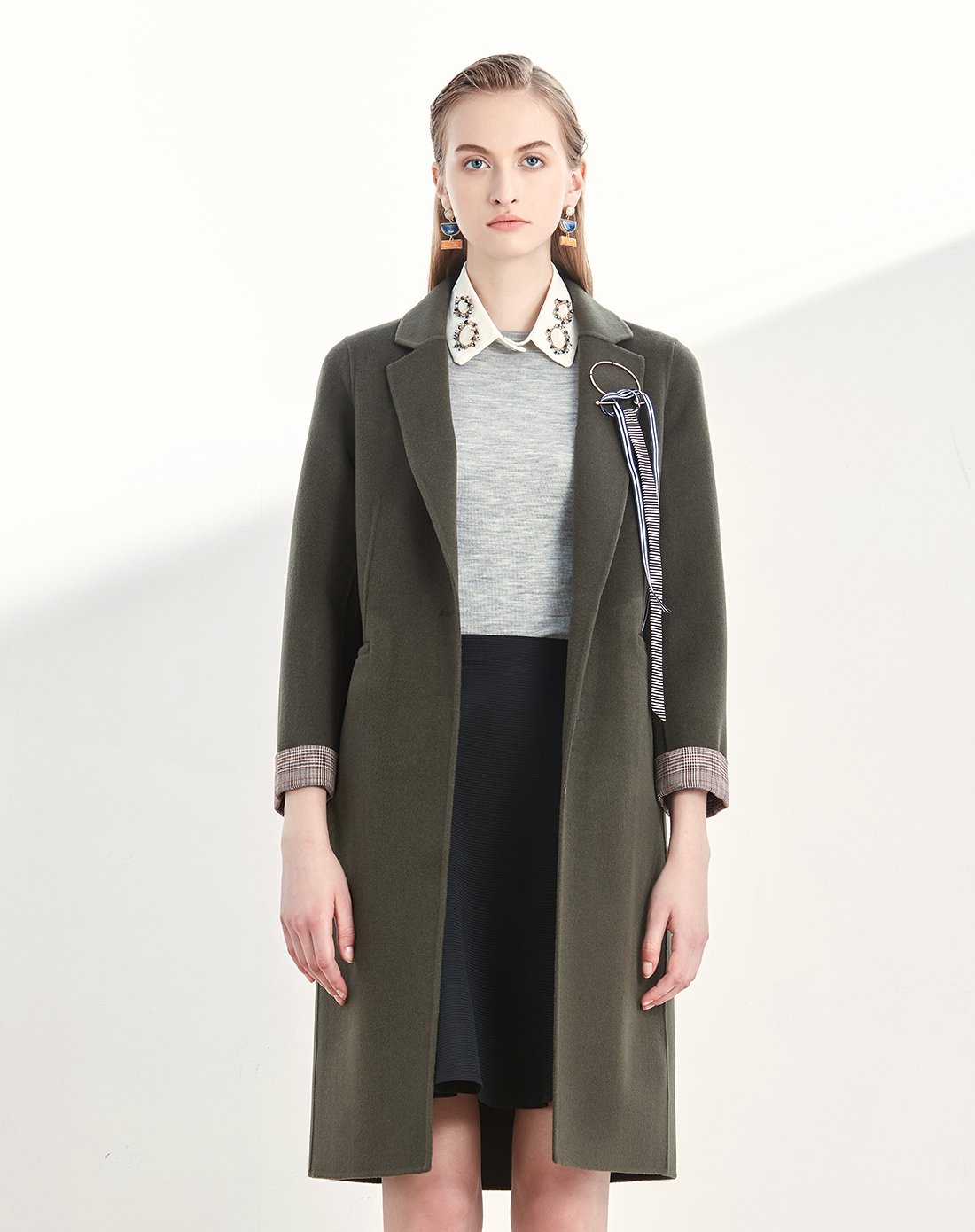 恩裳简约时尚百搭羊毛毛呢大衣