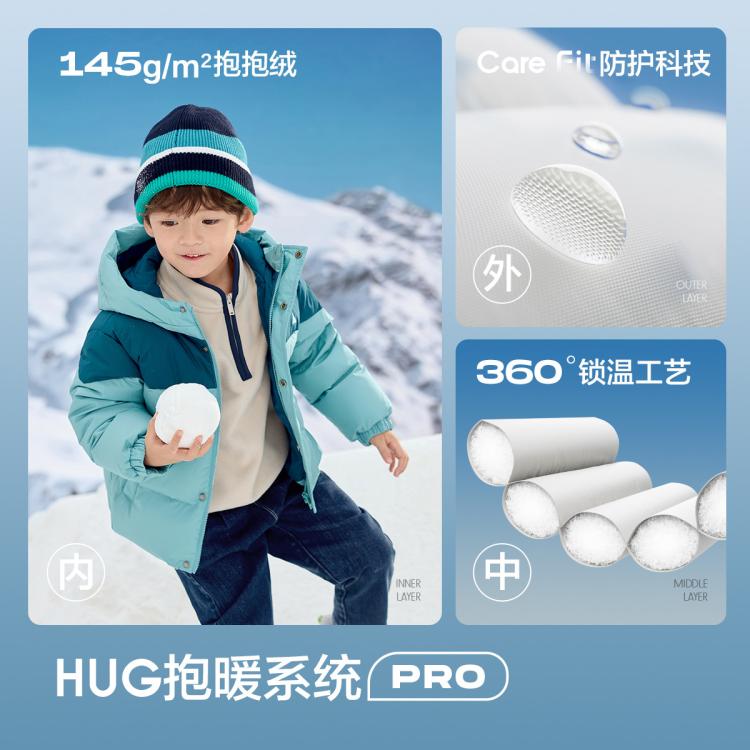 巴拉巴拉 亲子防泼水儿童羽绒服男童女童冬装外套加厚连帽面包服宝宝小童 图 5