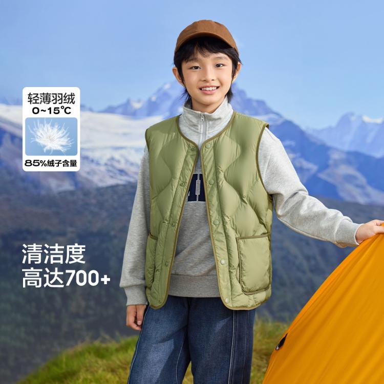 巴拉巴拉 校服神器轻薄羽绒儿童马甲秋冬季男童女童背心中大童小童青少年 图 2