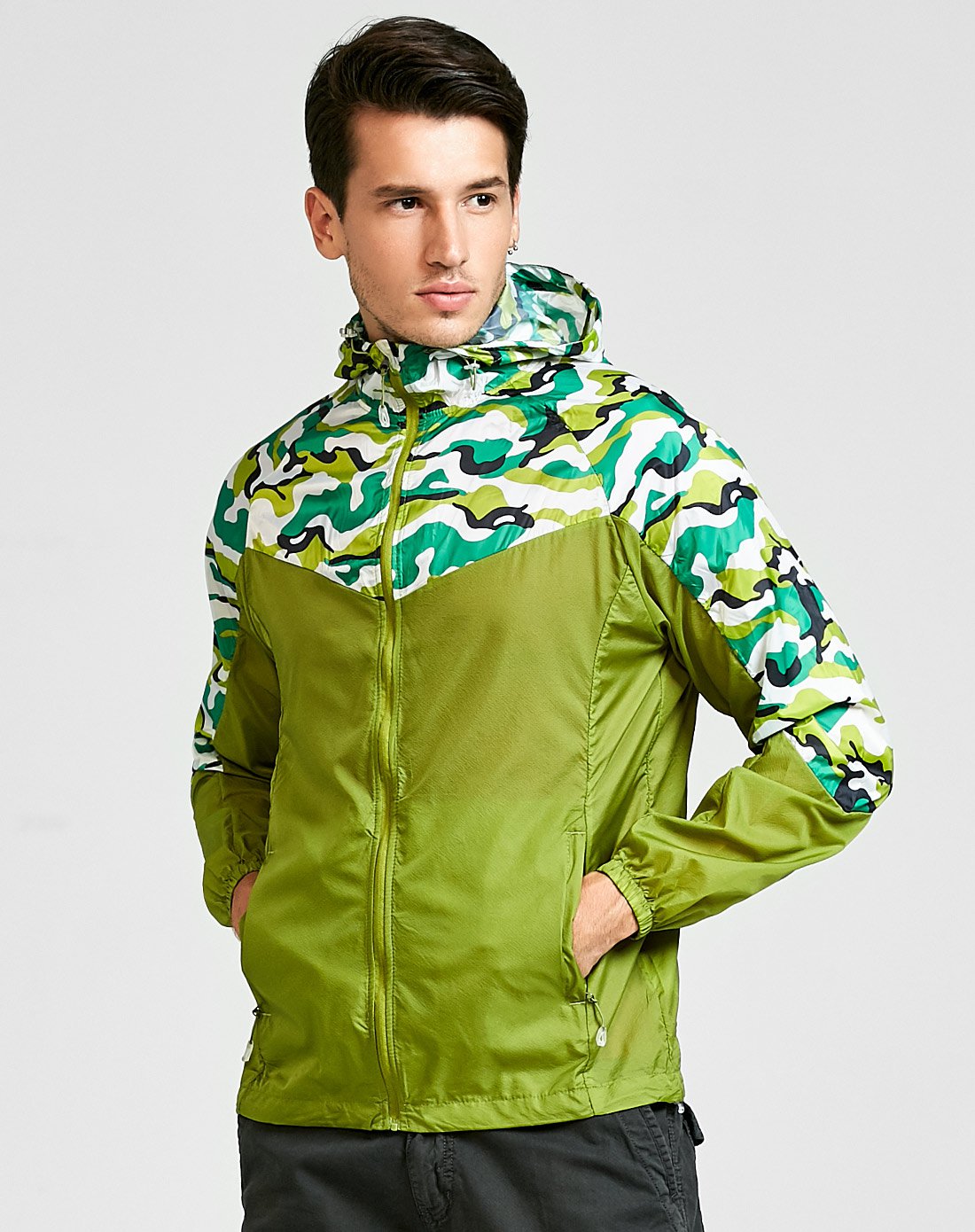 2018春秋季度新款时尚透气潮流迷彩防晒服男士