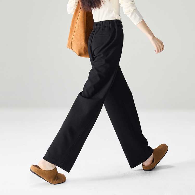 索菲丝尔 精致通勤直筒裤女2026秋季时尚宽松百搭休闲长裤半松紧腰