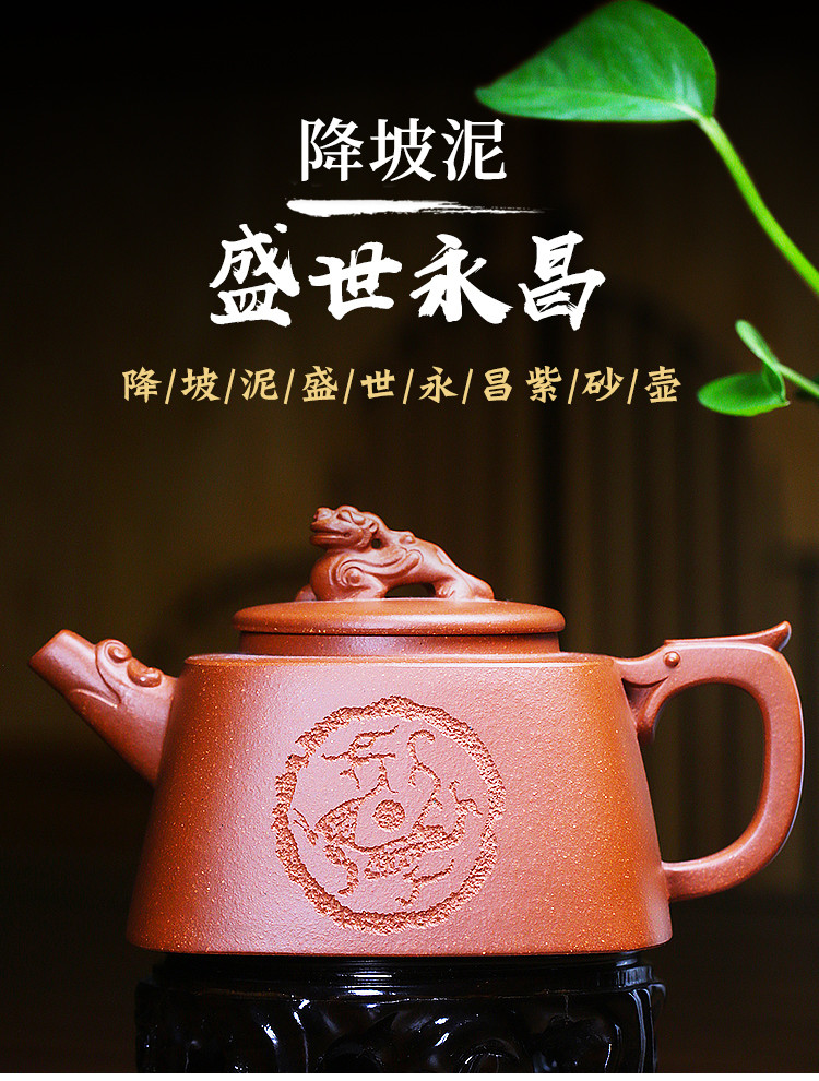 名家赵形峰降坡泥盛世永昌茶壶泡茶紫砂茶壶茶水壶功夫紫砂壶茶壶