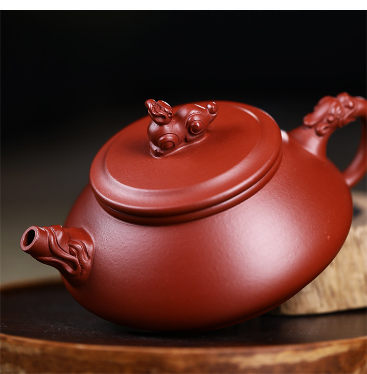民间实力派艺人熊菊平150cc原矿朱泥吉兽紫砂壶泡茶壶养生壶茶壶