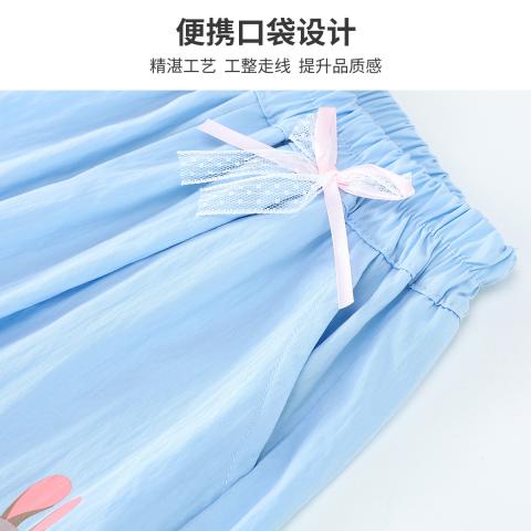 迪士尼 【轻薄阔腿】儿童裤子女童夏季直筒裤朱迪兔中大童休闲裤 图片 5
