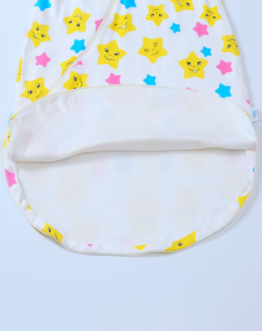 全棉满印花双层蘑菇睡袋微笑星星