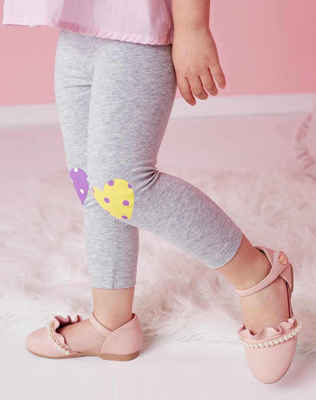 南极人萌宝舒适套装专场宝宝花灰纯棉弹力打底裤(桃心)wn665t8010383