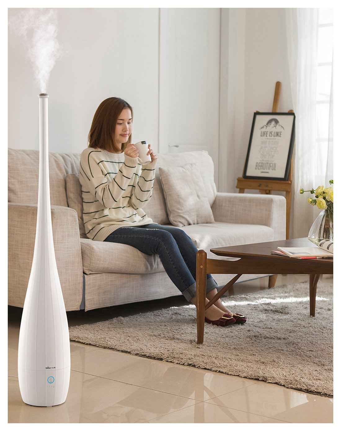 小熊jsq-b40p1落地式加湿器4l家用静音卧室孕妇婴儿空调房办公室空气