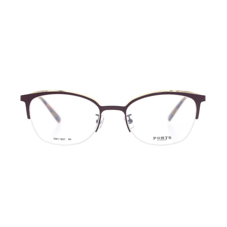 Ports 1961 Ports 宝姿ports女款日常半框个性休闲金属眼镜架pof11807 In Burgundy