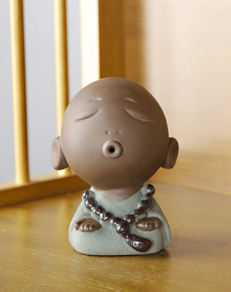 迷你小和尚茶宠盆栽摆件精品可养茶桌装饰品禅意花瓶茶盘茶具配件