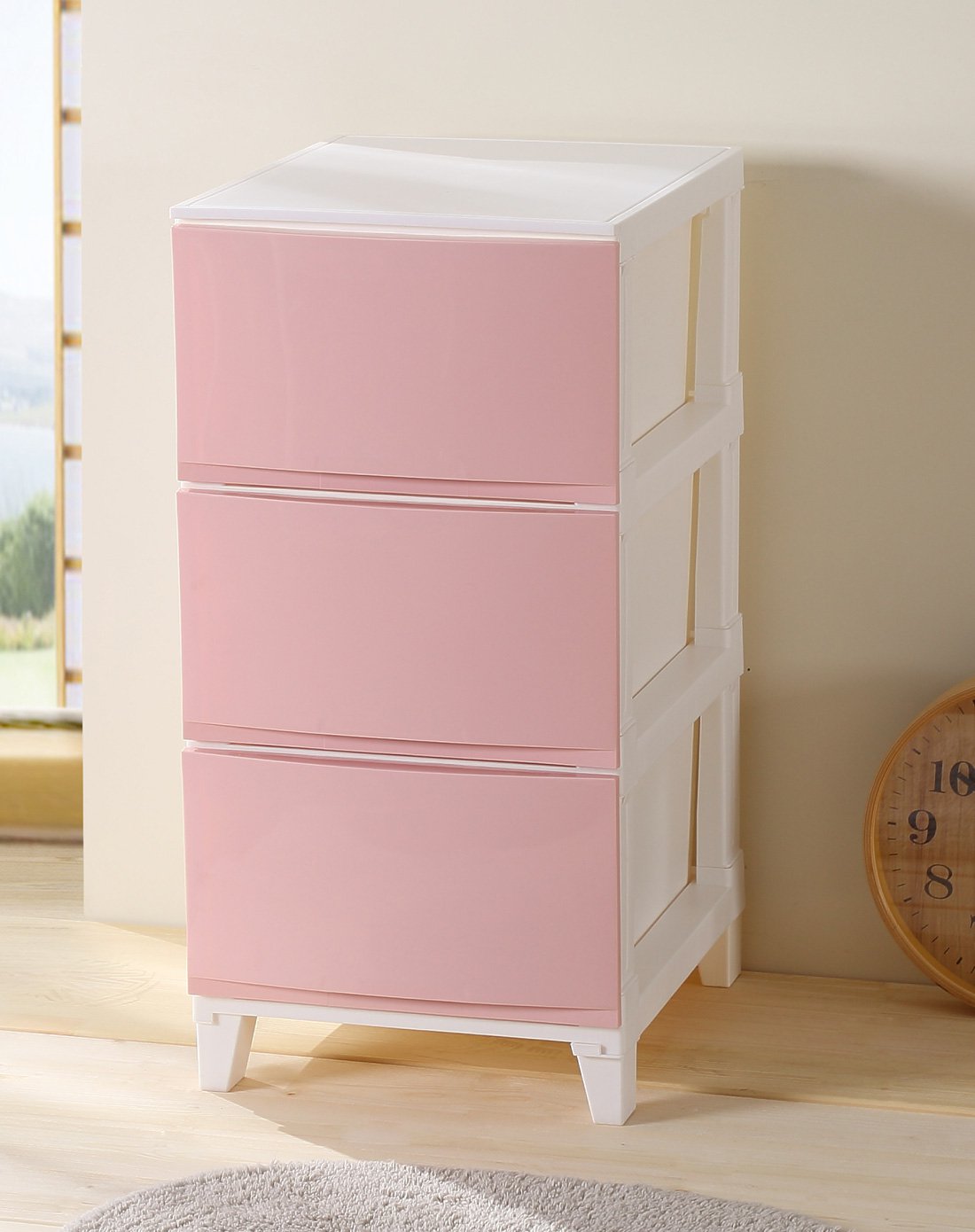 lovo home 马卡龙塑料三层收纳柜