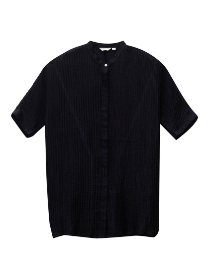 黑色时尚真丝短袖衬衣