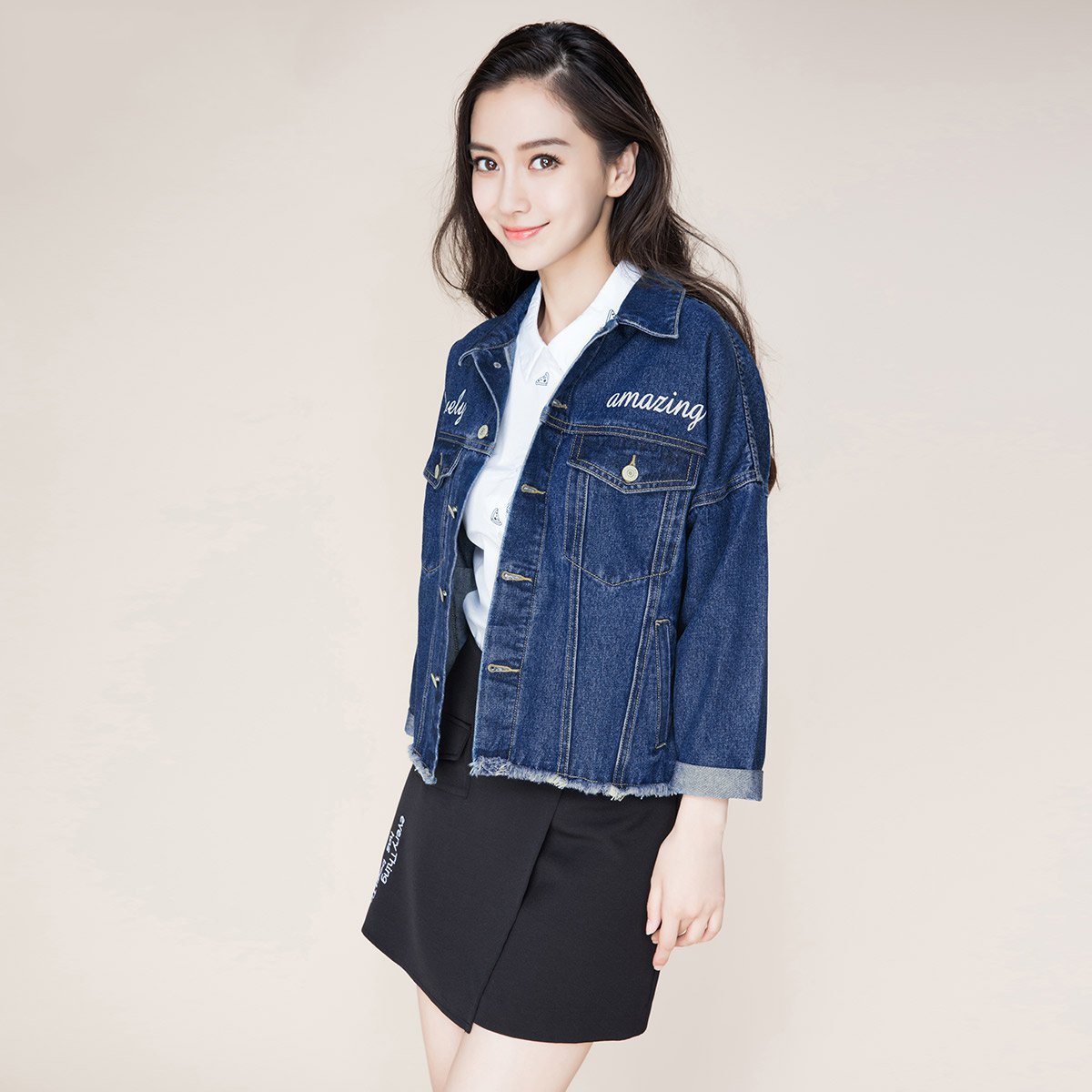 angelababy同款 牛仔外套女秋装新款韩版宽松学生显瘦女式外套