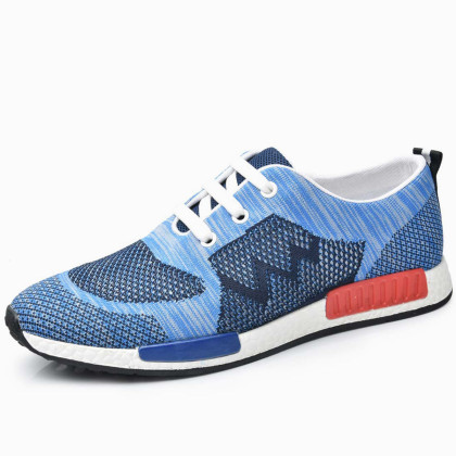 飞织网布透气轻质运动潮流男休闲鞋网面鞋系带时尚青年鞋板鞋网鞋子