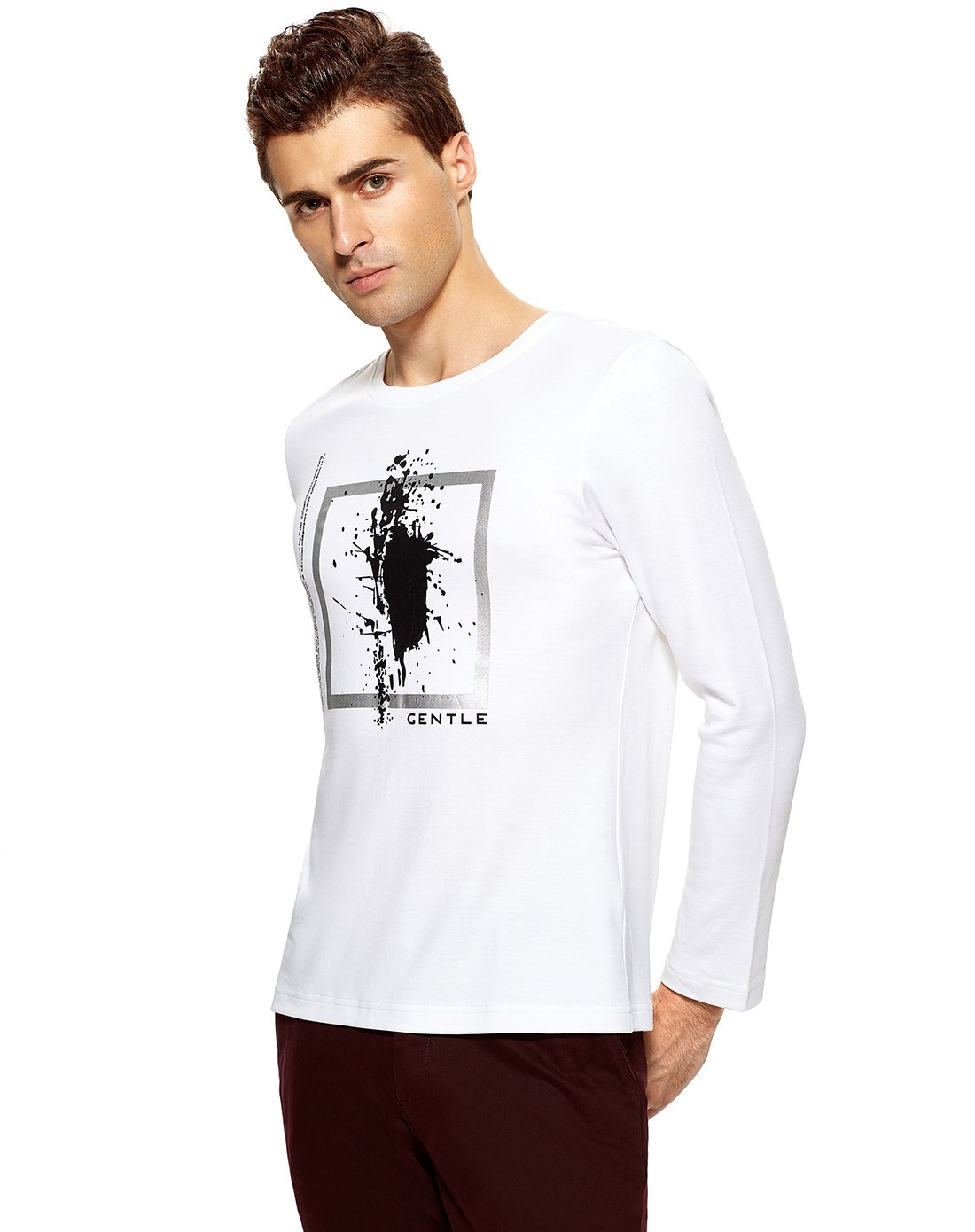 爵度gentle 时尚舒适莫代尔套头衫 白色 48