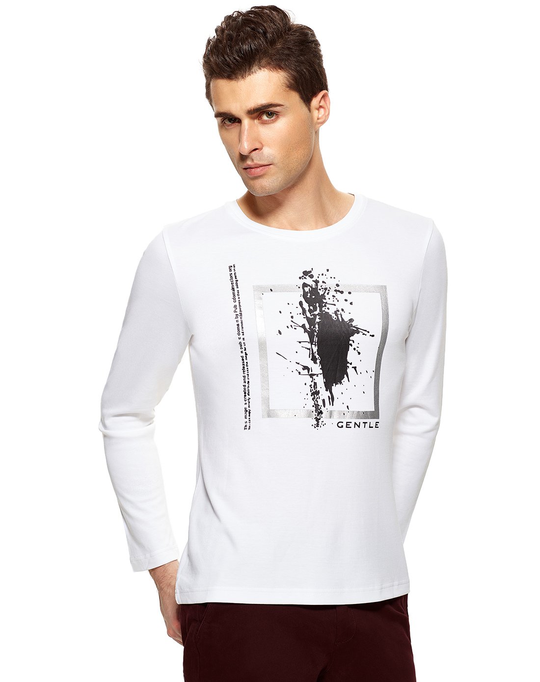 爵度gentle 时尚舒适莫代尔套头衫 白色 48