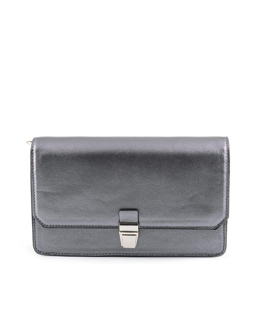 简约纯色搭扣翻盖链条包手拿包包女