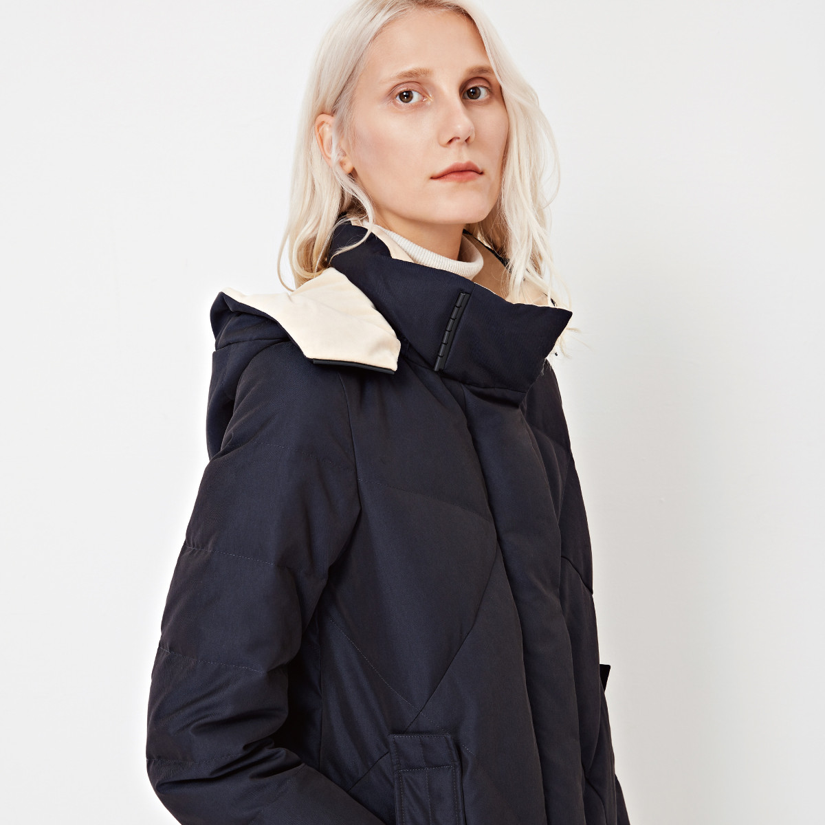 jefen/吉芬秋冬新款带帽中长款羽绒服