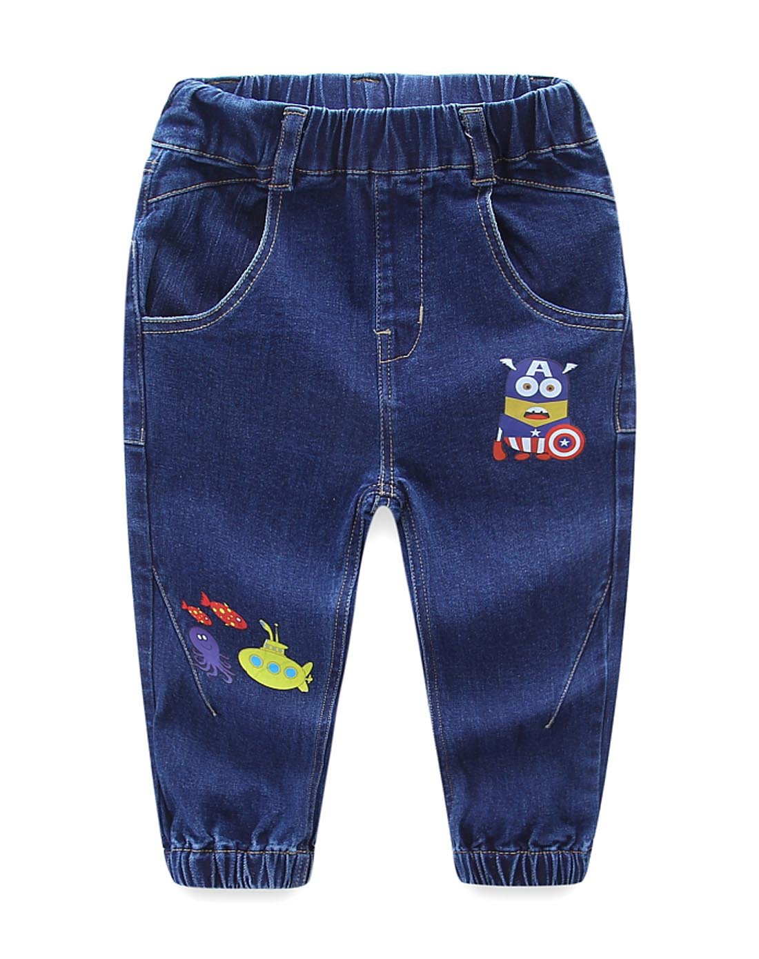 男童印花牛仔裤