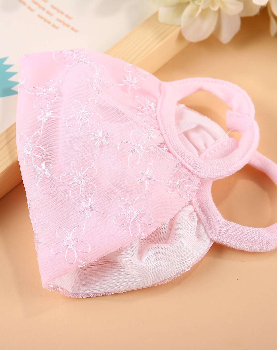 梅花三层口罩颜色随机2个装