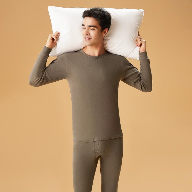 红豆 【100%新疆棉】秋衣秋裤男纯棉毛衫圆领薄红品男士保暖内衣套