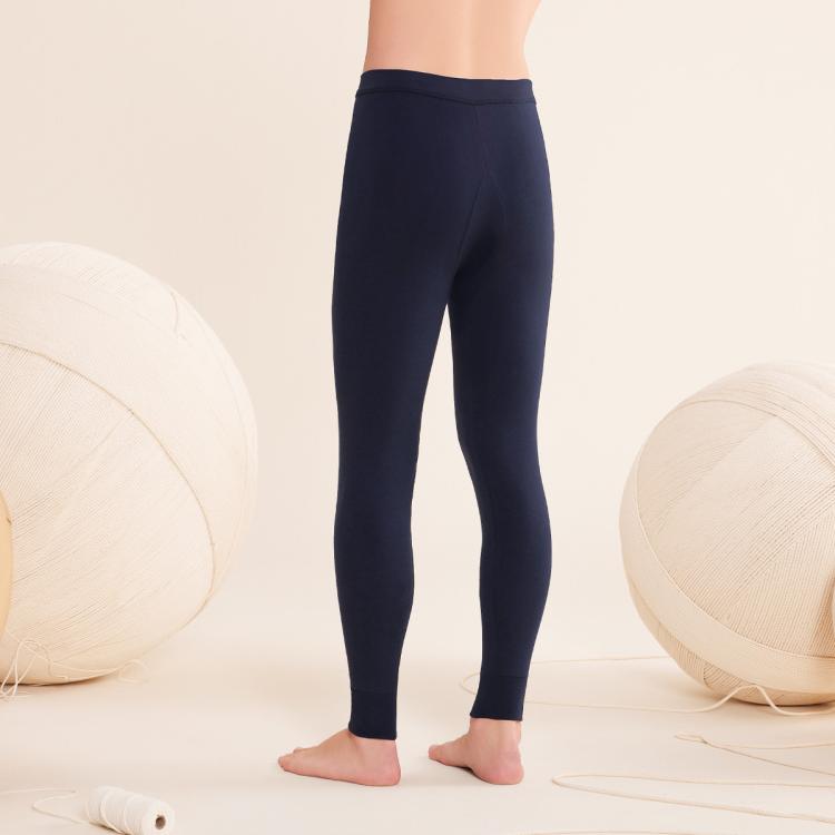 红豆 【柔软100%棉】2条纯棉秋裤男打底棉毛裤薄款中腰男士保暖裤