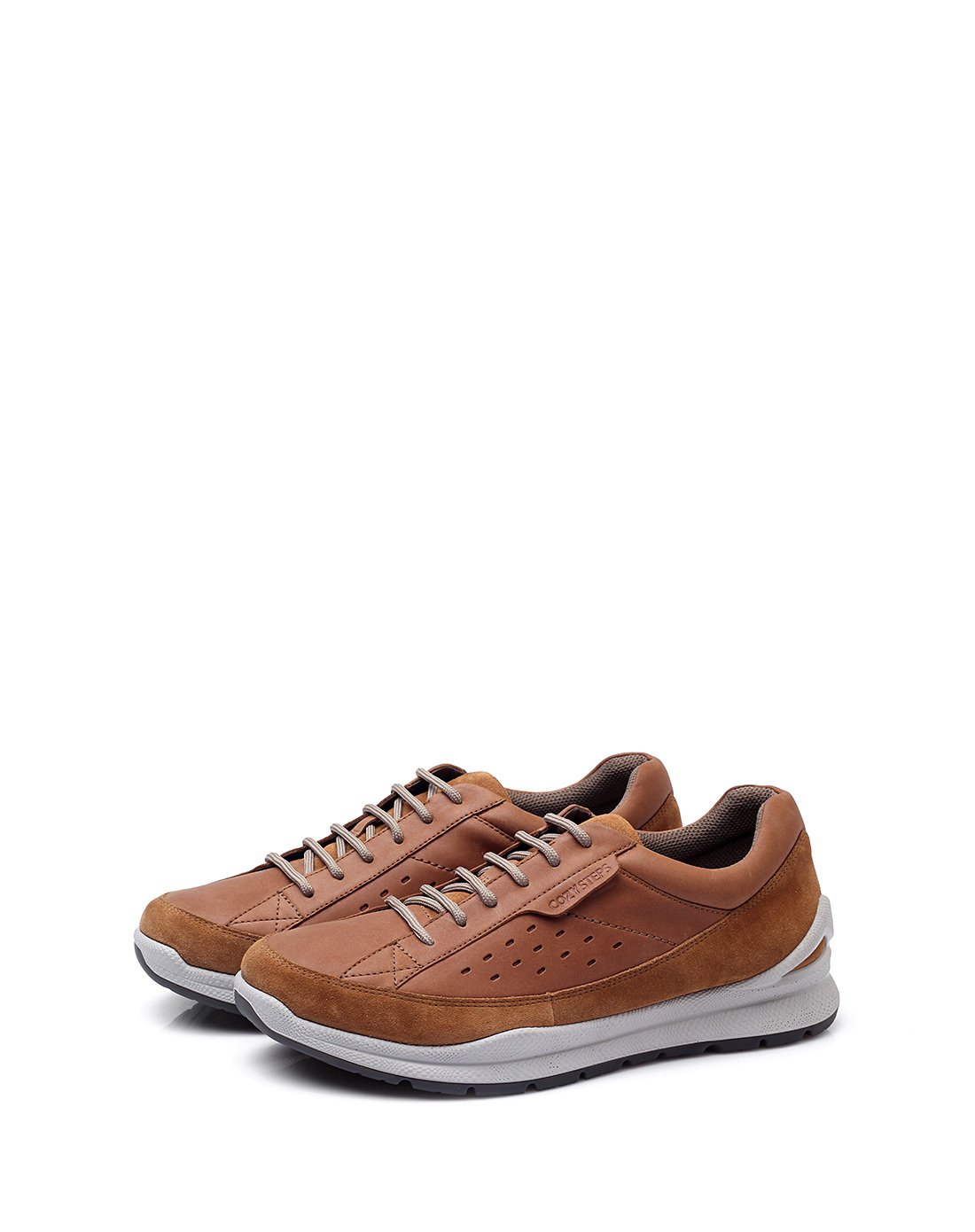 cozy steps牛皮系带休闲男鞋棕色