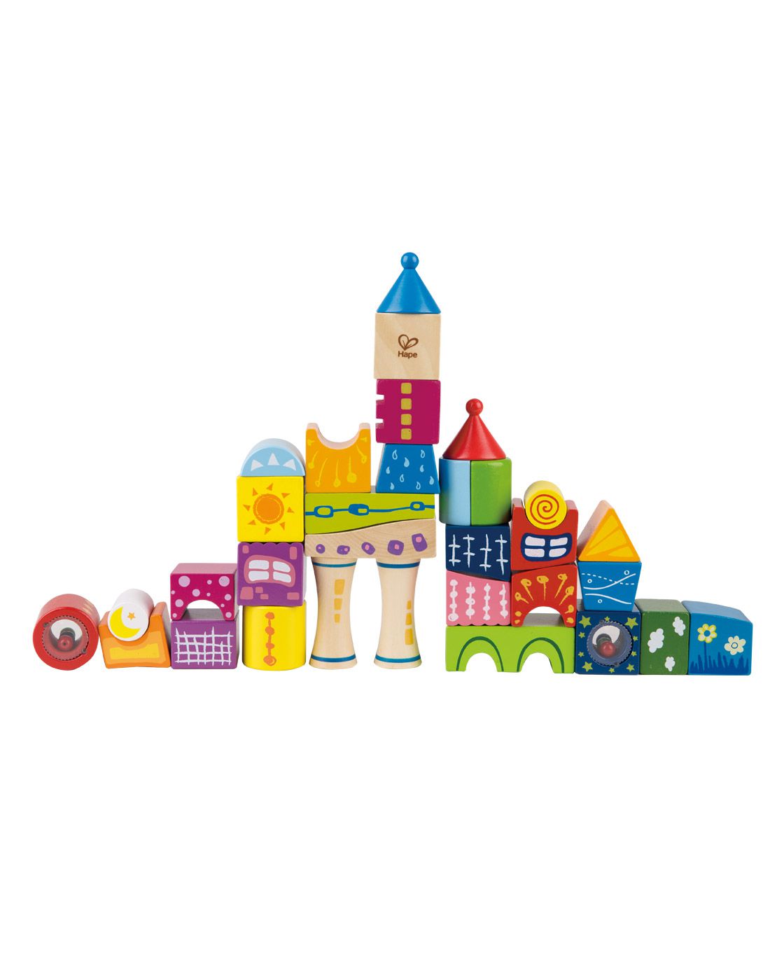 德国hape18m 大块情景童话城堡积木e8342