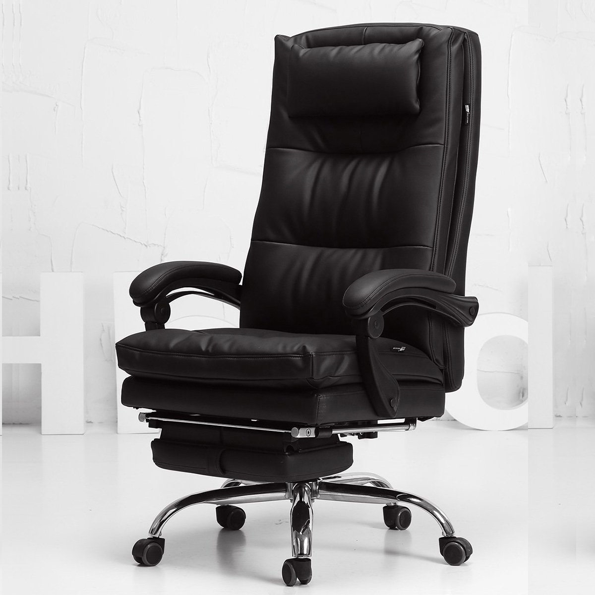 牛皮老板椅 电脑椅办公休闲椅大角度可躺舒适午休