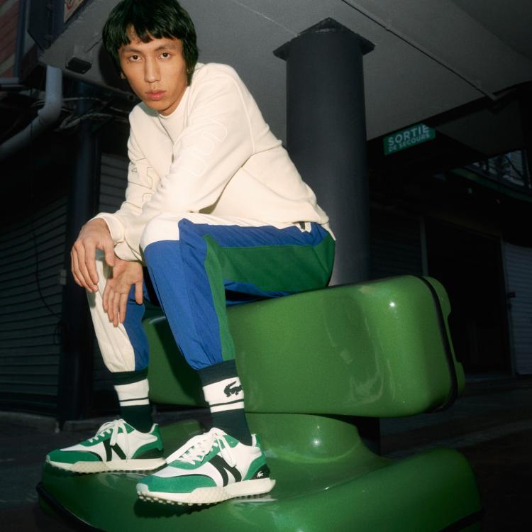 Lacoste 法国鳄鱼男鞋l-spin系列拼色设计休闲运动鞋复古时尚休闲鞋 In Green